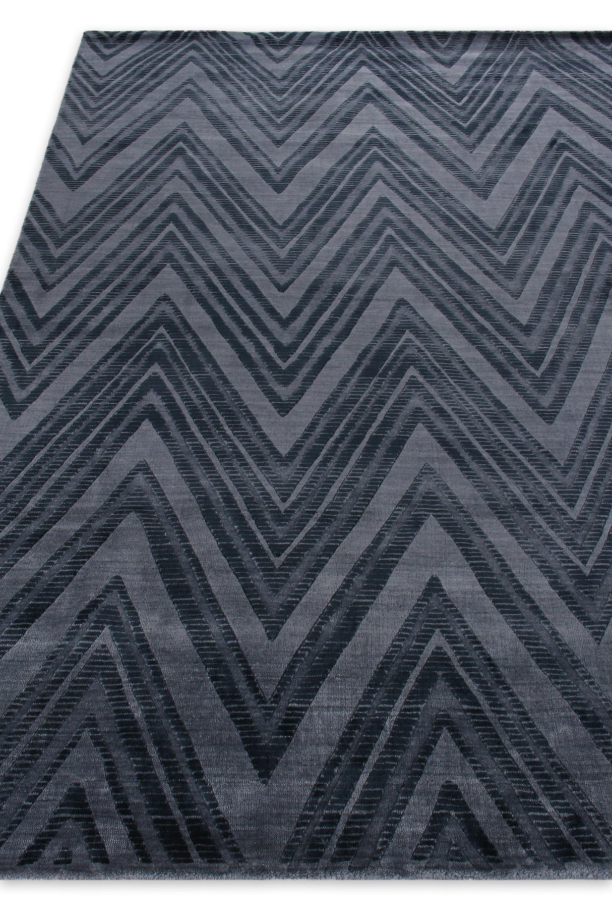 Exquisite Rugs Reflections Hand Loomed Bamboo Silk in 2523 Blue/Denim 8' x 10' Area Rug