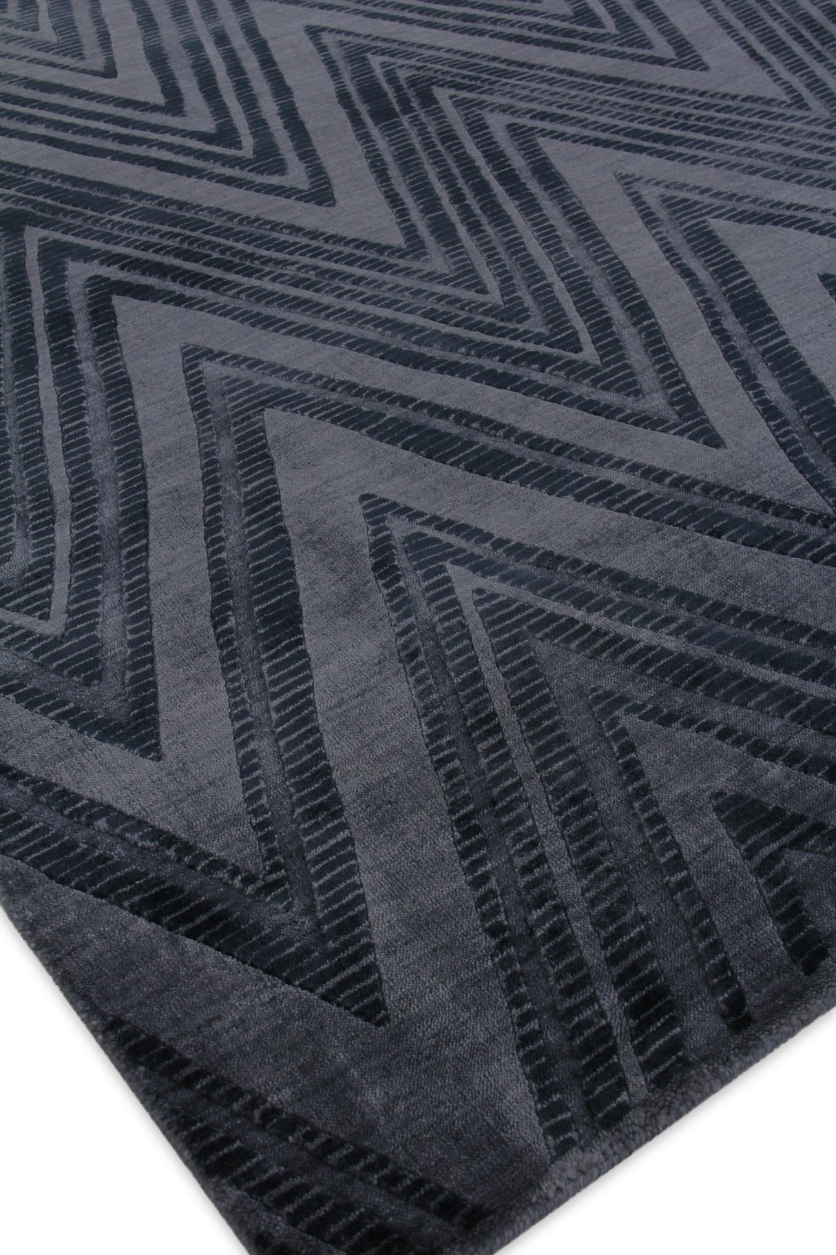 Exquisite Rugs Reflections Hand Loomed Bamboo Silk in 2523 Blue/Denim 8' x 10' Area Rug