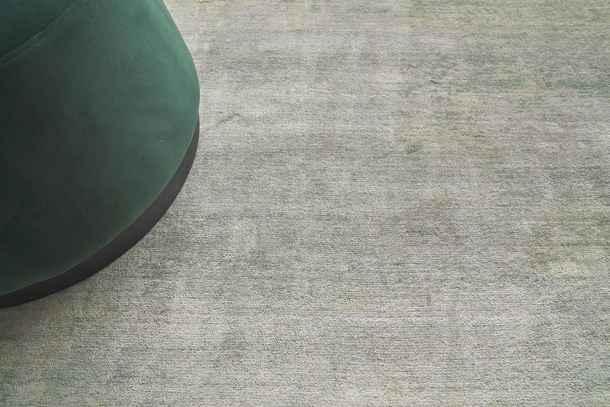 Exquisite Rugs Enzo Hand Loomed Bamboo Silk in 2525 Beige/Green 9' x 12' Area Rug