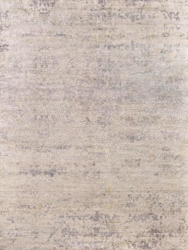 Exquisite Rugs Reflections Hand Loomed Bamboo Silk in 2527 Silver/Gray/Yellow 10' x 14' Area Rug