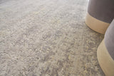 Exquisite Rugs Reflections Hand Loomed Bamboo Silk in 2527 Silver/Gray/Yellow 8' x 10' Area Rug