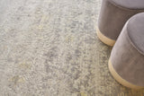 Exquisite Rugs Reflections Hand Loomed Bamboo Silk in 2527 Silver/Gray/Yellow 8' x 10' Area Rug