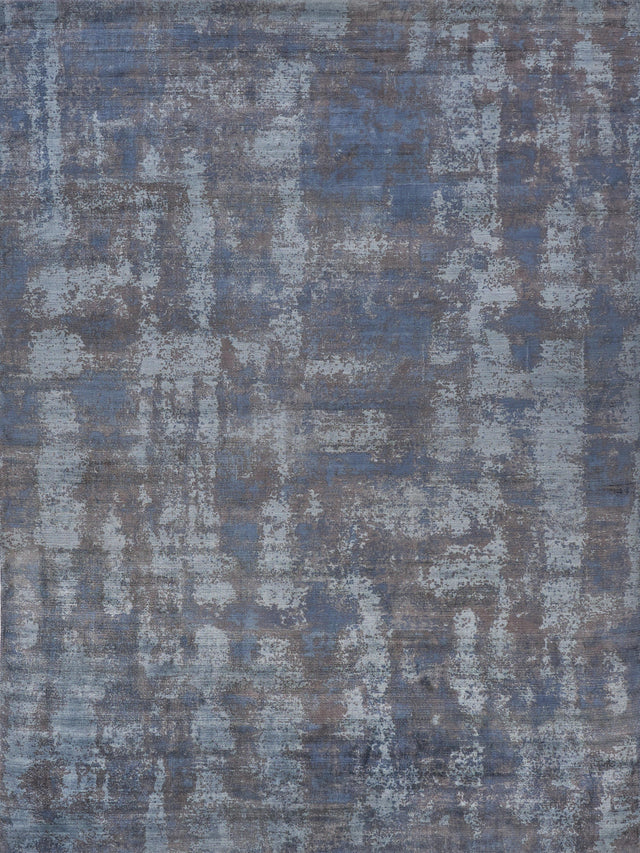 Exquisite Rugs Antolini Hand Loomed Bamboo Silk in 2528 Blue/Gray 10' x 14' Area Rug