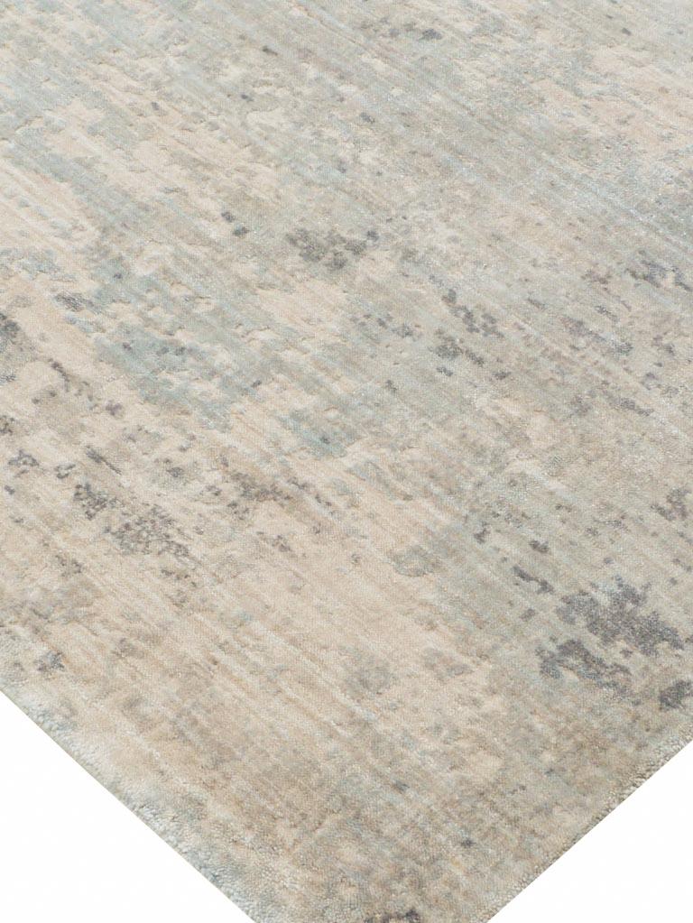 Exquisite Rugs Roset Hand Loomed Bamboo Silk in 2531 Beige/Blue 10' x 14' Area Rug