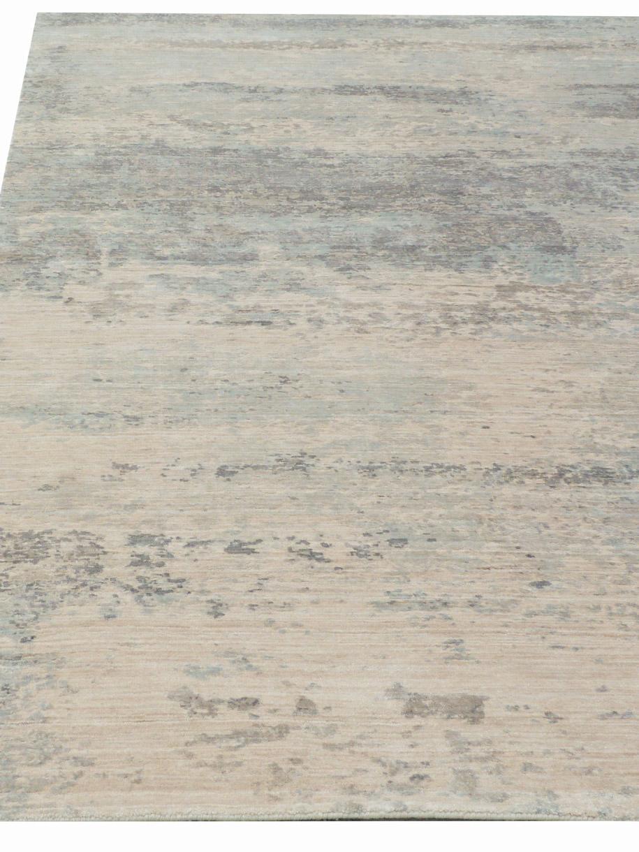 Exquisite Rugs Roset Hand Loomed Bamboo Silk in 2531 Beige/Blue 10' x 14' Area Rug