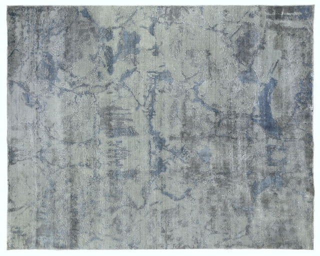 Exquisite Rugs Reflections Hand Loomed Bamboo Silk in 2533 Gray/Blue 8' x 10' Area Rug