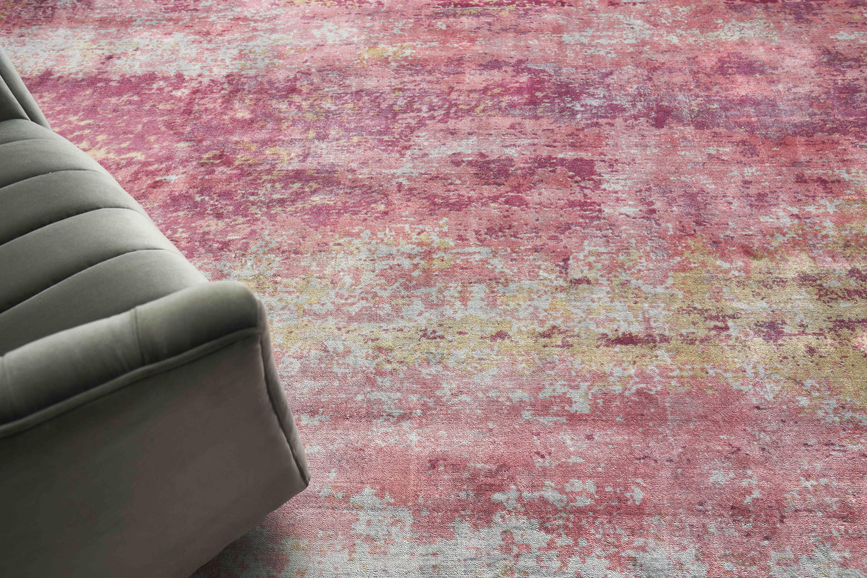 Exquisite Rugs Antolini Hand Loomed Bamboo Silk in 2535 Red/Gray 12' x 15' Area Rug