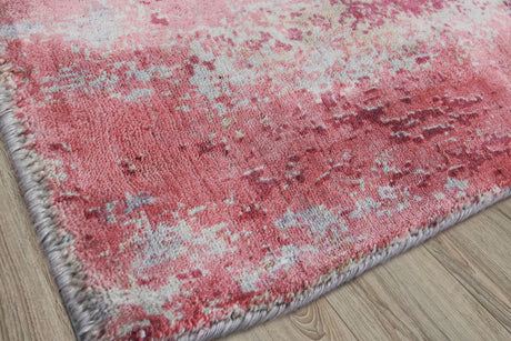Exquisite Rugs Antolini Hand Loomed Bamboo Silk in 2535 Red/Gray 8' x 10' Area Rug