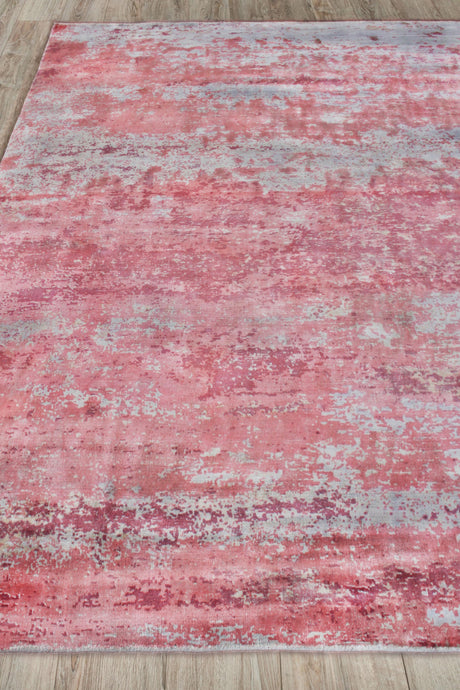 Exquisite Rugs Antolini Hand Loomed Bamboo Silk in 2535 Red/Gray 8' x 10' Area Rug