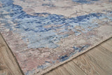 Exquisite Rugs Roset Hand Loomed Bamboo Silk in 2536 Silver/Blue 9' x 12' Area Rug