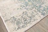 Exquisite Rugs Cassina Hand Loomed Bamboo Silk in 2538 Ivory/Light Blue 10' x 14' Area Rug