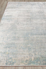 Exquisite Rugs Cassina Hand Loomed Bamboo Silk in 2538 Ivory/Light Blue 10' x 14' Area Rug