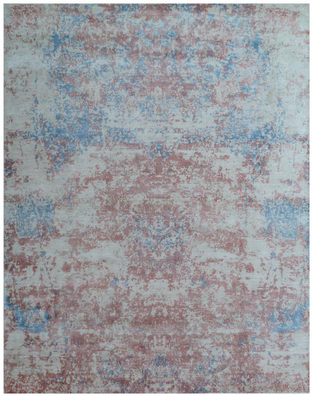Exquisite Rugs Cassina Hand Loomed Bamboo Silk in 2539 Blue/Pink 8' x 10' Area Rug