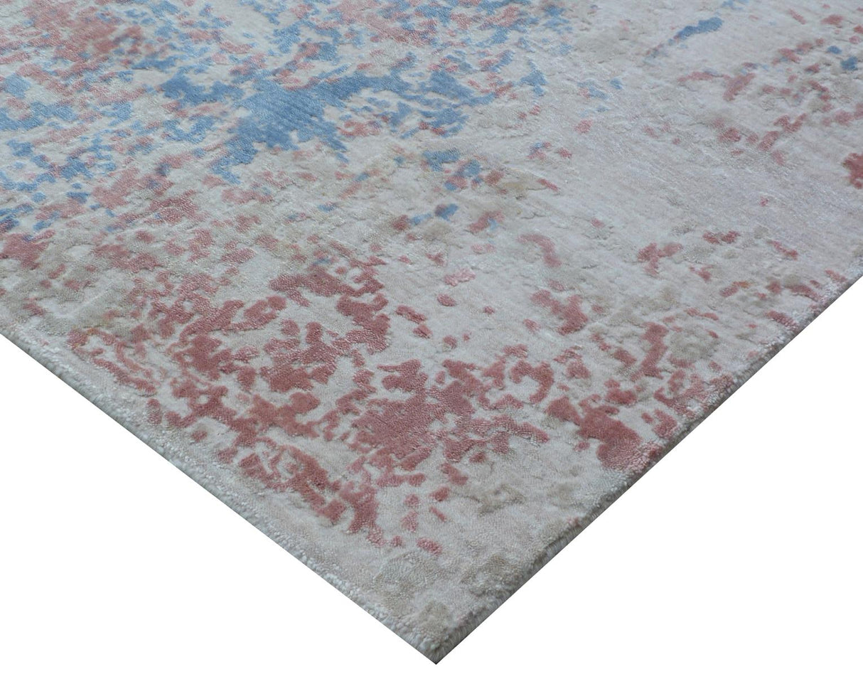 Exquisite Rugs Cassina Hand Loomed Bamboo Silk in 2539 Blue/Pink 8' x 10' Area Rug