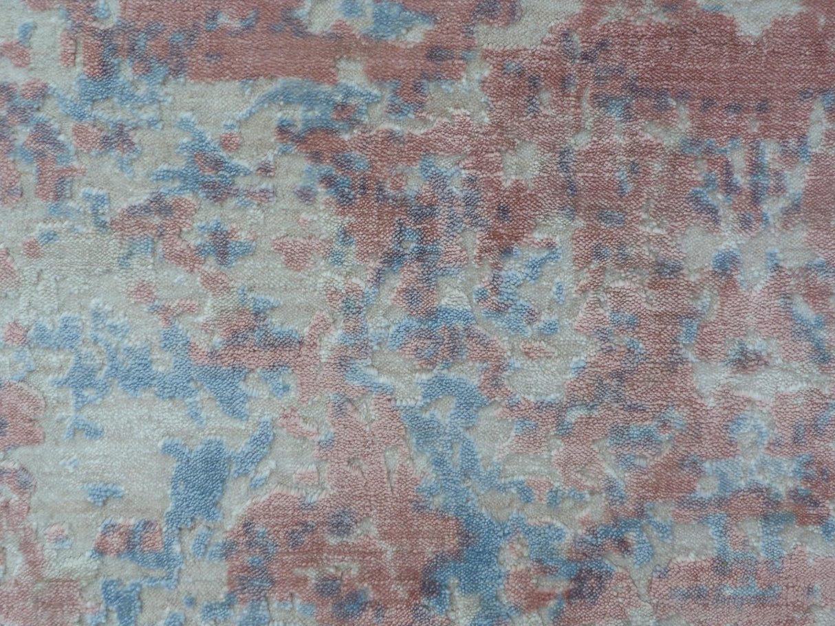 Exquisite Rugs Cassina Hand Loomed Bamboo Silk in 2539 Blue/Pink 8' x 10' Area Rug