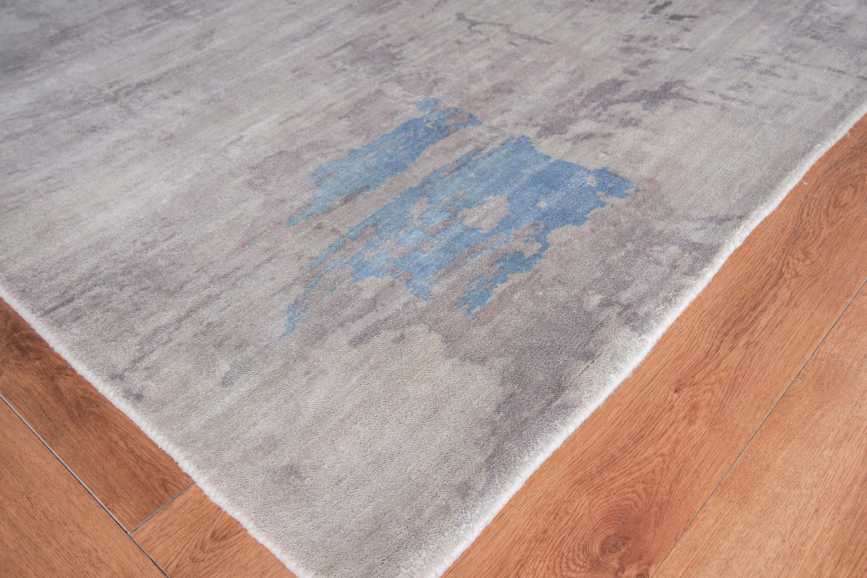 Exquisite Rugs Cassina Hand Loomed Bamboo Silk in 2541 Gray/Blue 8' x 10' Area Rug