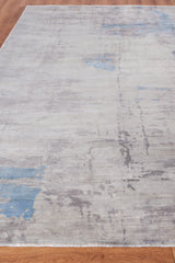 Exquisite Rugs Cassina Hand Loomed Bamboo Silk in 2541 Gray/Blue 6' x 9' Area Rug