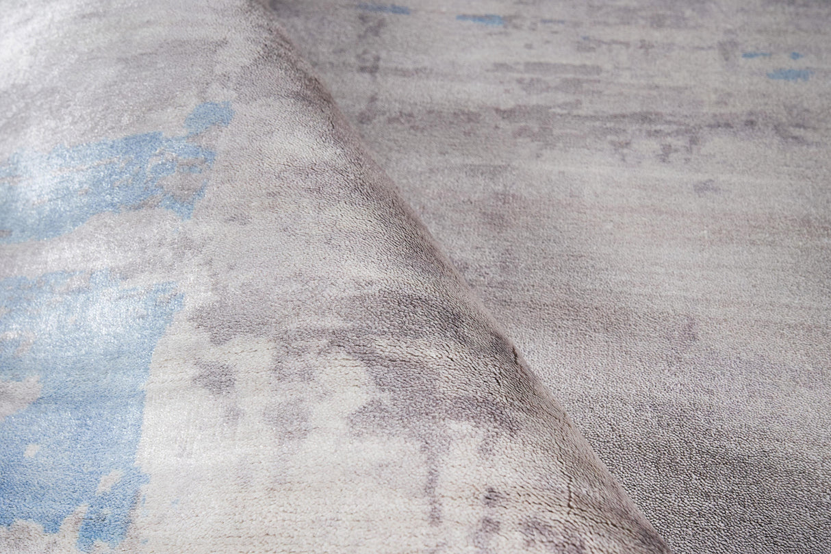 Exquisite Rugs Cassina Hand Loomed Bamboo Silk in 2541 Gray/Blue 6' x 9' Area Rug