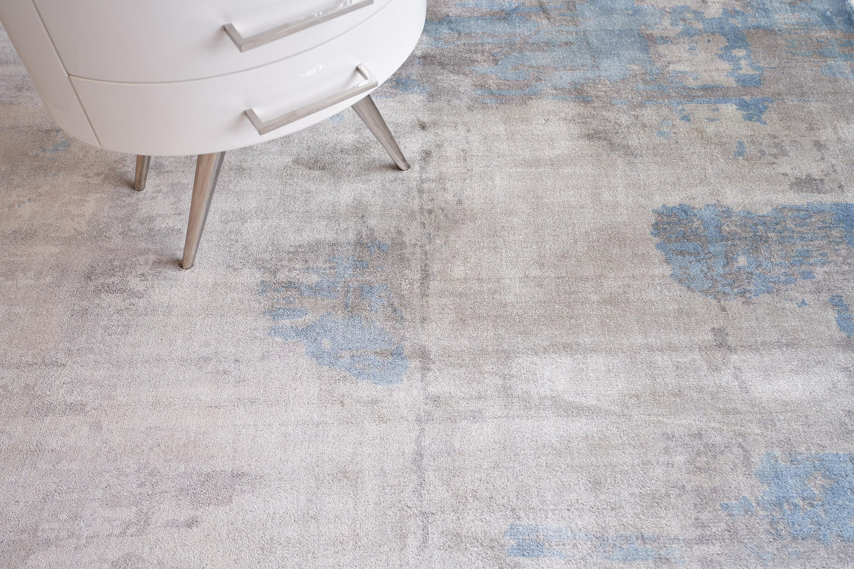 Exquisite Rugs Cassina Hand Loomed Bamboo Silk in 2541 Gray/Blue 6' x 9' Area Rug