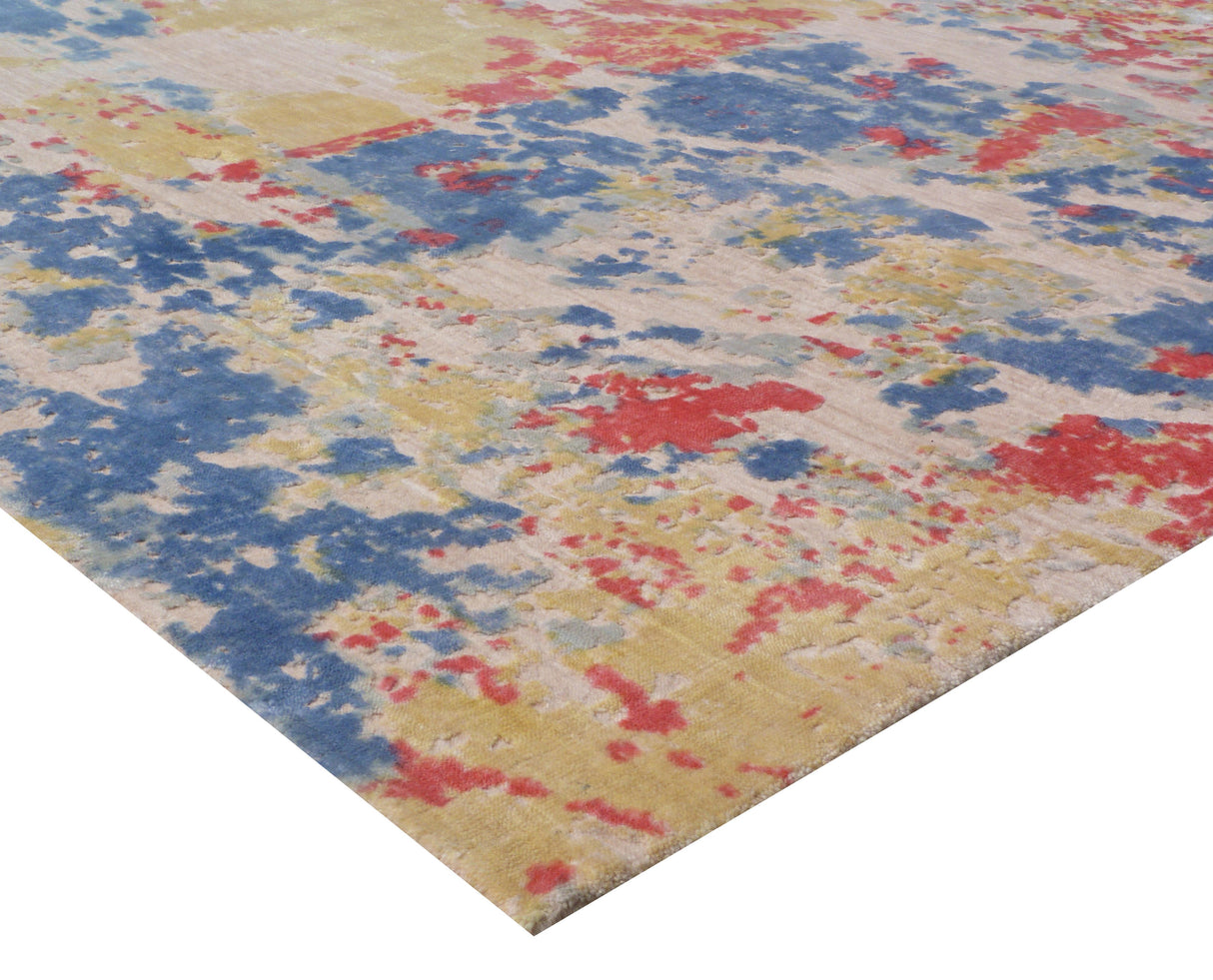 Exquisite Rugs Reflections Hand Loomed Bamboo Silk in 2542 Blue/Multi 8' x 10' Area Rug