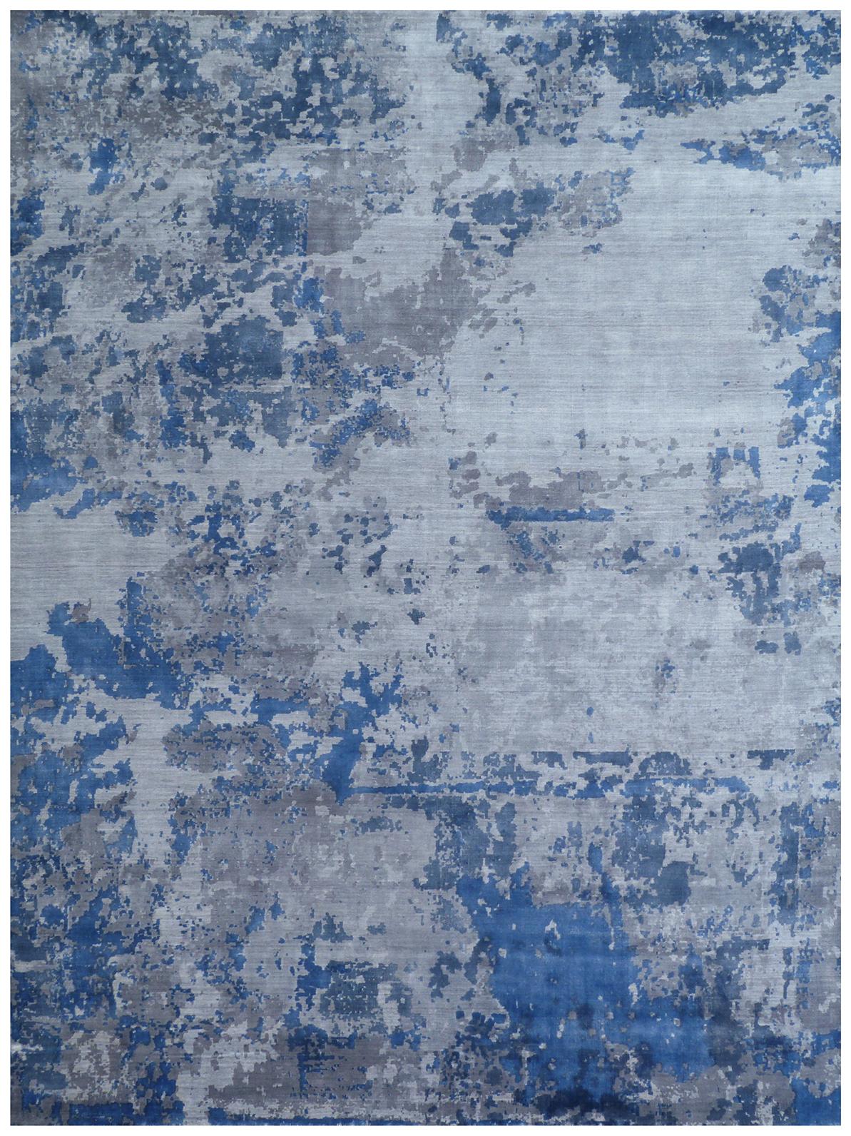 Exquisite Rugs Antolini Hand Loomed Bamboo Silk in 2544 Blue/Multi 8' x 10' Area Rug