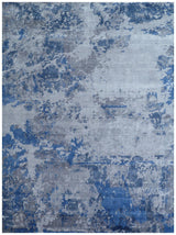 Exquisite Rugs Antolini Hand Loomed Bamboo Silk in 2544 Blue/Multi 8' x 10' Area Rug
