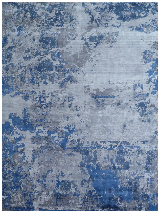 Exquisite Rugs Antolini Hand Loomed Bamboo Silk in 2544 Blue/Multi 8' x 10' Area Rug