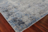 Exquisite Rugs Reflections Hand Loomed Bamboo Silk in 2543 Silver/Blue 9' x 12' Area Rug