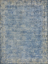Exquisite Rugs Cassina Hand Loomed Bamboo Silk in 2545 Denim/Gold 6' x 9' Area Rug
