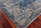 Exquisite Rugs Cassina Hand Loomed Bamboo Silk in 2545 Denim/Gold 6' x 9' Area Rug