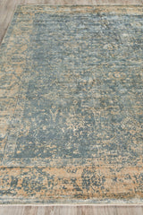 Exquisite Rugs Cassina Hand Loomed Bamboo Silk in 2547 Silver/Ivory 8' x 10' Area Rug