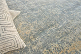 Exquisite Rugs Cassina Hand Loomed Bamboo Silk in 2547 Silver/Ivory 6' x 9' Area Rug