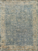 Exquisite Rugs Cassina Hand Loomed Bamboo Silk in 2547 Silver/Ivory 9' x 12' Area Rug