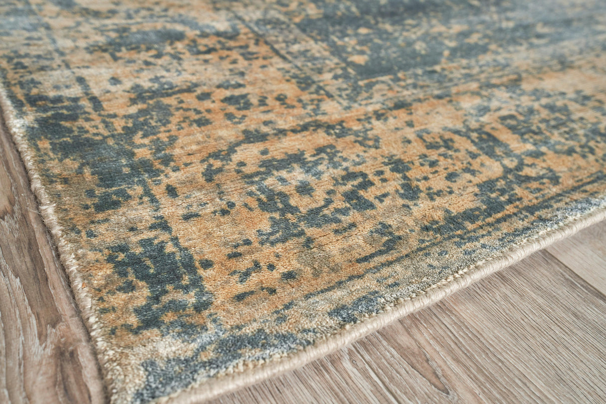 Exquisite Rugs Cassina Hand Loomed Bamboo Silk in 2547 Silver/Ivory 9' x 12' Area Rug