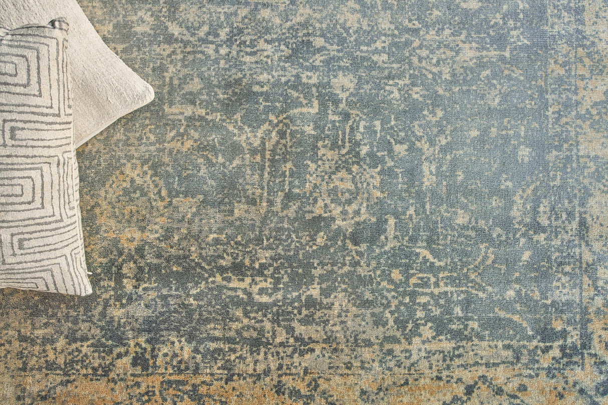 Exquisite Rugs Cassina Hand Loomed Bamboo Silk in 2547 Silver/Ivory 9' x 12' Area Rug
