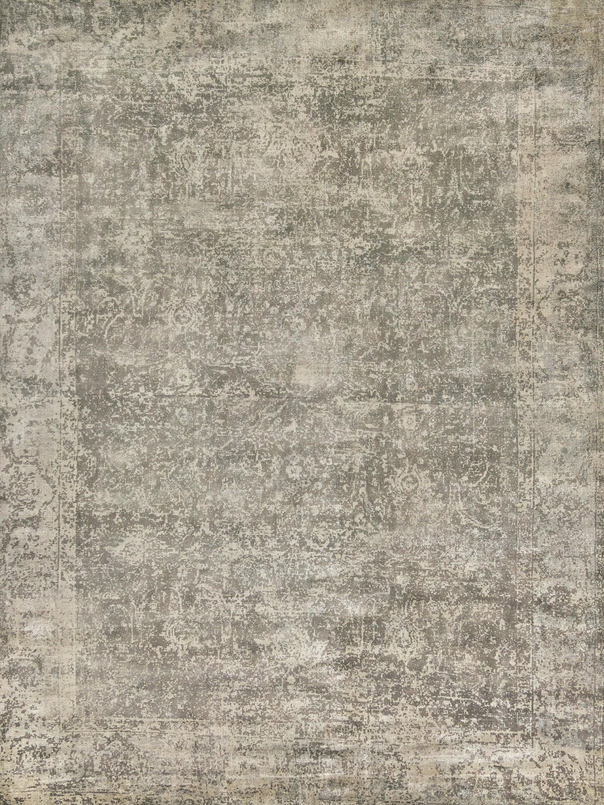 Exquisite Rugs Cassina Hand Loomed Bamboo Silk in 2548 Charcoal/Green 10' x 14' Area Rug