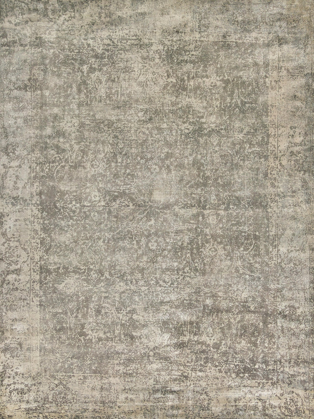 Exquisite Rugs Cassina Hand Loomed Bamboo Silk in 2548 Charcoal/Green 10' x 14' Area Rug