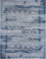 Exquisite Rugs Cadence Hand Knotted Wool/Bamboo Silk in 2566 Light Blue/Gray 10' x 14' Area Rug