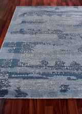Exquisite Rugs Cadence Hand Knotted Wool/Bamboo Silk in 2566 Light Blue/Gray 10' x 14' Area Rug