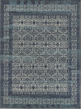 Exquisite Rugs Cadence Hand Knotted Wool/Bamboo Silk in 2567 Navy Blue/Gray 12' x 15' Area Rug