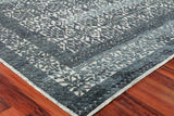 Exquisite Rugs Cadence Hand Knotted Wool/Bamboo Silk in 2567 Navy Blue/Gray 12' x 15' Area Rug