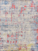 Exquisite Rugs Reflections Hand Loomed Bamboo Silk in 2616 Ivory/Blue/Red 10' x 14' Area Rug