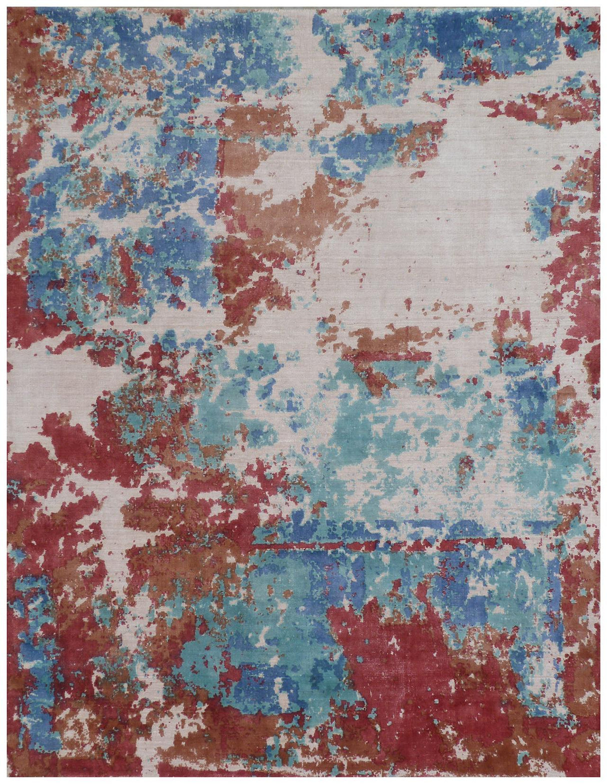 Exquisite Rugs Antolini Hand Loomed Bamboo Silk in 2618 Red/Multi 8' x 10' Area Rug