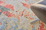 Exquisite Rugs Reflections Hand Loomed Bamboo Silk in 2621 Blue/Black 9' x 12' Area Rug