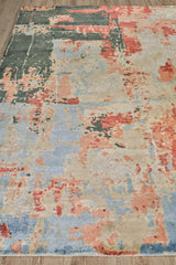 Exquisite Rugs Reflections Hand Loomed Bamboo Silk in 2621 Blue/Black 9' x 12' Area Rug