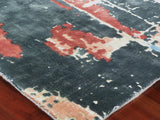 Exquisite Rugs Antolini Hand Loomed Bamboo Silk in 2622 Ivory/Blue 9' x 12' Area Rug