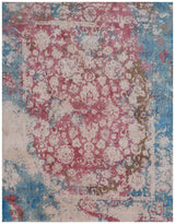 Exquisite Rugs Antolini Hand Loomed Bamboo Silk in 2624 Pink/Blue 8' x 10' Area Rug