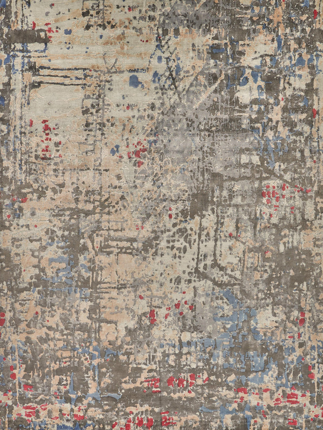 Exquisite Rugs Reflections Hand Loomed Bamboo Silk in 2628 Charcoal/Multi 10' x 14' Area Rug