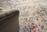 Exquisite Rugs Reflections Hand Loomed Bamboo Silk in 2628 Charcoal/Multi 9' x 12' Area Rug