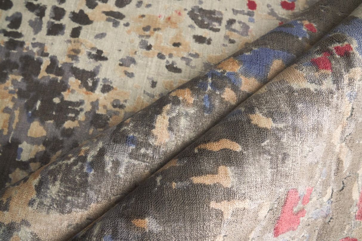 Exquisite Rugs Reflections Hand Loomed Bamboo Silk in 2628 Charcoal/Multi 9' x 12' Area Rug